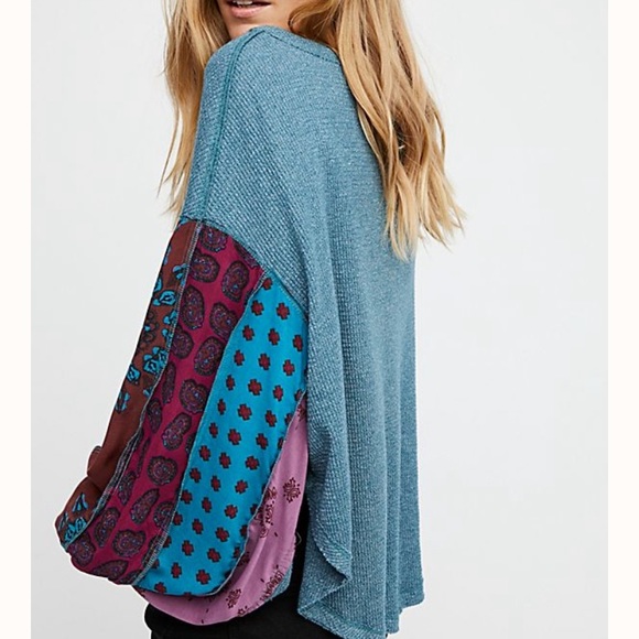 Free People Tops - Free People | Oversized Blue Blossom Thermal
